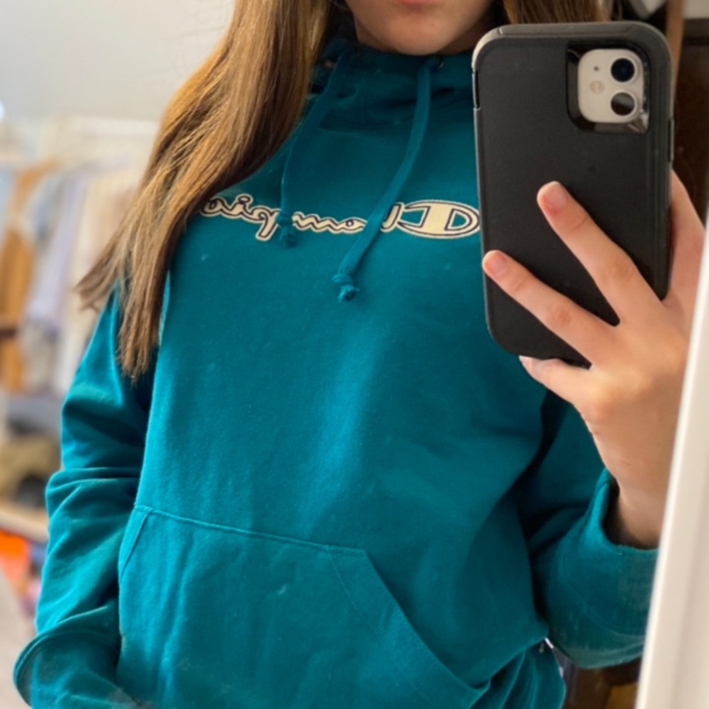 turquoise champion hoodie